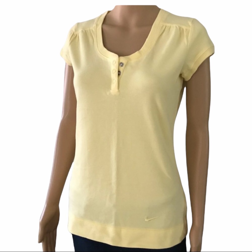 NIKE yellow casual knit top